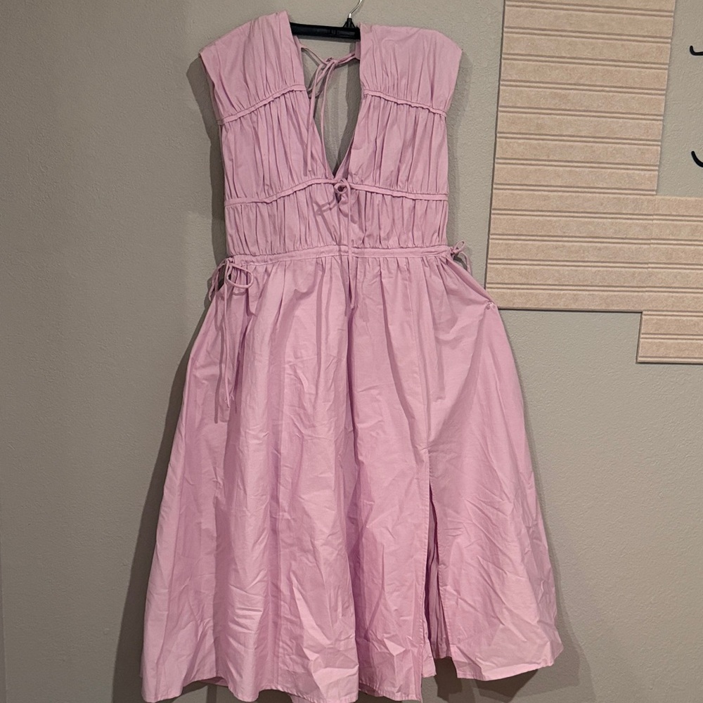 Woman’s Pink Sundress with Tie-Back Detail